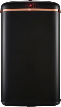 Tower T838010BLK Cavaletto Square Sensor Bin. 58L. Black and Rose Gold