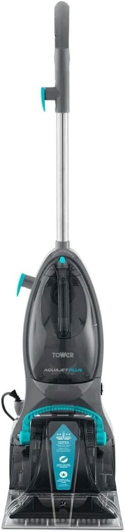 Tower T548002 TCW5 AQUAJETPLUS Carpet Washer with Allergen Removal and 250ml Cleaning Solution. Blue and Grey