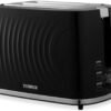 Tower T20082BLK Solitaire 2 Slice Toaster. Browning Control. 850W. Black with Chrome Accents