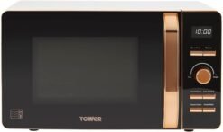 Tower T24021W Digital Microwave with 60-Minute Timer and 8 Autocook Settings. 20L. 800W White and Rose Gold