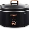 Tower T16019RG Infinity Slow Cooker with 3 Heat Settings & Keep Warm Function. 6.5L. 300W. Black and Rose Gold