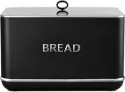 Tower Renaissance Bread Bin. 16L Capacity. Simple Pull Lid. Black