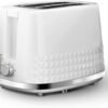 Tower T20082WHT Solitaire 2 Slice Toaster. Browning Control. 850W. White with Chrome Accents