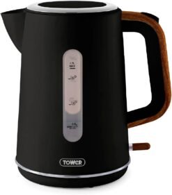 Tower T10037BLK Jug Kettle with Rapid Boil. 1.7L. 3000W. Black