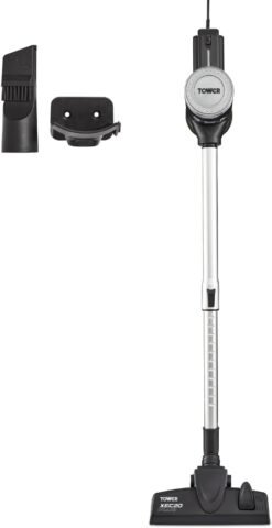 Tower T513005PL Pro Corded 3-in-1 Vacuum Cleaner with Cyclonic Suction. Built-in HEPA 13 Filter and Detachable Handheld Mode. Platinum