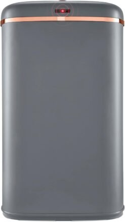 Tower T838010GRY Cavaletto Square Sensor Bin. 58L. Grey and Rose Gold