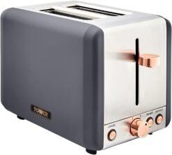 Tower T20036RGG Cavaletto 2-Slice Toaster with Defrost/Reheat. Stainless Steel. 850 W. Grey and Rose Gold