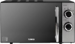 Tower T24015 800W 20L Microwave with 5 Power Levels and a 30 Minute Timer. Black