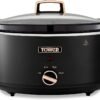Tower T16043BLK Cavaletto 6.5 Litre Slow Cooker with 3 Heat Settings. Removable Dishwasher Safe Pot. Cool Touch Handles. Up to 8 Portions. Black and Rose Gold