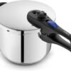 Tower Express Pressure Cooker with Bakelite Lid Lock System. Visual Pressure Indicator. 6L. Stainless Steel