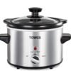 Tower T16020 Infinity Compact Slow Cooker with Keep Warm Function. 1.5L. 120W. Stainless Steel