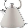 Tower T10044MSH Cavaletto Pyramid Kettle with Fast Boil. Detachable Filter. 1.7L. 3000 W. Latte and Chrome Accents