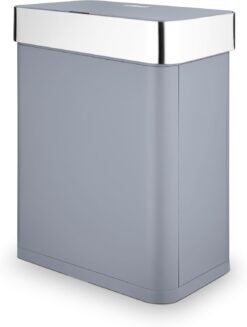 Tower Compact Sensor Bin. Large 60L. Hands Free Opening. Automatic Close. Retaining Ring. Self- Assembly. Grey. T938020GRY