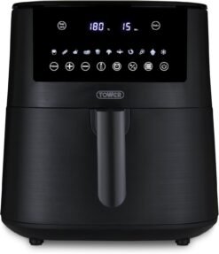 Tower T17149 Vortx 7.2L Digital Air Fryer with 11 Cooking Presets. 60 Minute Timer. 1650W. Black