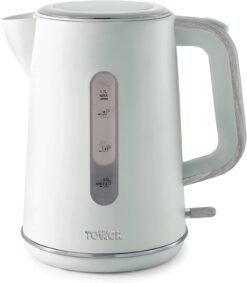 Tower Scandi T10037GRN Hard Plastic Kettle with Rapid Boil and Boil Dry Protection. 1.7L. 3kW. Sage Green with Wood Accents
