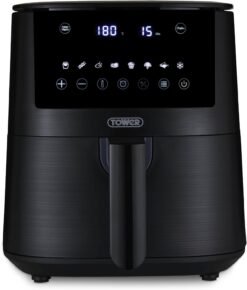 Tower T17147 Vortx 4.2L Digital Air Fryer with 8 Cooking Presets. 60 Minute Timer. 1400W. Black