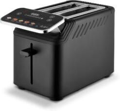 Tower T20096BLK Cavaletto Mirage 2 Slice Toaster with Digital Control Panel. 5 Pre-Set Toasting Options. Countdown Timer. Memory Function. 925W. Black with Chrome Trim