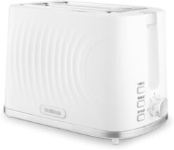 Tower T20090WHT Sonar 2-Slice Toaster with 7 Browning Levels. Defrost. Reheat & Cancel Settings. Removable Crumb Tray. 900W. White