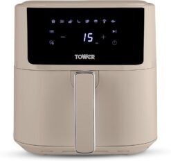 Tower T17169MSH Vortx Air Fryer with Digital Control Panel. 8 Pre-Set Cooking Functions. 1700W. 6L. Latte