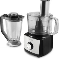 Tower T18008BLK Multi-Function Food Processer & Blender with 2L Mixing Bowl. 1.8L Jug. 2 Speed Settings & Pulse Function. 750W. Black