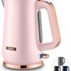 Tower Cavaletto 1.7L Jug Kettle with 3KW Rapid Boil. 360° Swivel Base. Removable Filter. Water Gauge. Stainless Steel Body. Illuminated Switch. Pink. T10100PNK