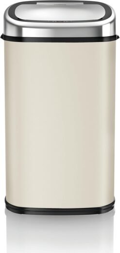 Tower T80903 Kitchen Bin with Sensor Lid. Automatic Soft-Close. Manual Override. Almond. 58 Litre. 27.4 x 40.2 x 70.9 cm