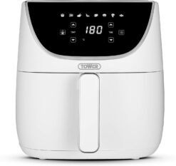 Tower T17127WHT Vortx Air Fryer with Digital Control Panel. 1700W. 6L. White