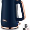 Tower Cavaletto 1.7L Jug Kettle with 3KW Rapid Boil. 360° Swivel Base. Removable Filter. Water Gauge. Stainless Steel Body. Illuminated Switch. Midnight Blue. T10100MNB