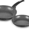 Tower Cerastone 2 Piece Forged Frying Pan Set with Non-Stick Coating and Soft Touch Handles. 20/28cm. Graphite. T81282