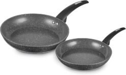 Tower Cerastone 2 Piece Forged Frying Pan Set with Non-Stick Coating and Soft Touch Handles. 20/28cm. Graphite. T81282