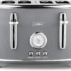 Tower T20065GRY Renaissance 4 Slice Toaster. 7 Browning Levels. Self-Centring Function 1630W. Grey
