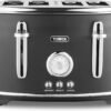 Tower T20065BLK Renaissance 4 Slice Toaster. 7 Browning Levels. Self-Centring Function 1630W. Black