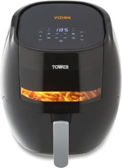 Tower T17072 Vortx Vizion Digital Air Fryer with Rapid Air Circulation. 7L. 1800W. Black