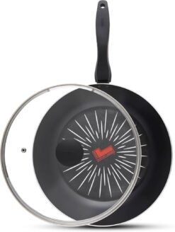 Tower SmartStart Forged 28cm Aluminium Multi-Pan & Lid with Easy Clean Aeroglide Non-Stick. 8X Stronger. Induction Compatible. Oven Safe. Long Lasting. PFOA Free. T800308