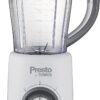 Presto By Tower PT12052WHT Jar/Jug Blender. 1.5 Litre Capacity. 2 Speed Settings and Pulse. Stainless Steel Blades and Dial. 35 g Grinder Attachment. Powerful 500W. White