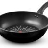 Tower T800306 SmartStart Forged 28cm Aluminium Wok with Easy Clean Aeroglide Non-Stick. 8X Stronger. Induction Compatible. Oven Safe. Long Lasting. PFOA Free. Black