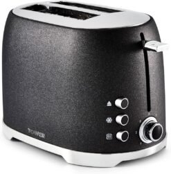 Tower Glitz T20029 2 Slice Metal Toaster with Adjustable Browning Control. Defrost and Reheat Settings. Black