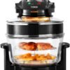 Tower T14048 Vizion Halogen Airwave Low Fat Air Fryer. 1400 W. 17 Litre Capacity with Extender Ring. Black