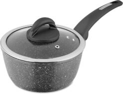 Tower T81217 Cerastone Forged Saucepan with Non-Stick Coating and Soft Touch Handle. Graphite. 18 cm
