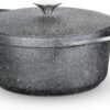 Tower Precision Casserole Dish with Aluminium Lid. Lightweight Cast Aluminium. 24cm. Black
